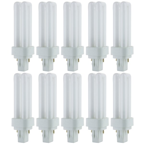 Sunlite PLD13/SP35K Dbl Twn Tube Cmpct Flrscnt Lmp, PLD 2-Pin, 13W, 660 Lumens, 3500K, 2-Pin GX23-2, 10PK 40540-SU - main